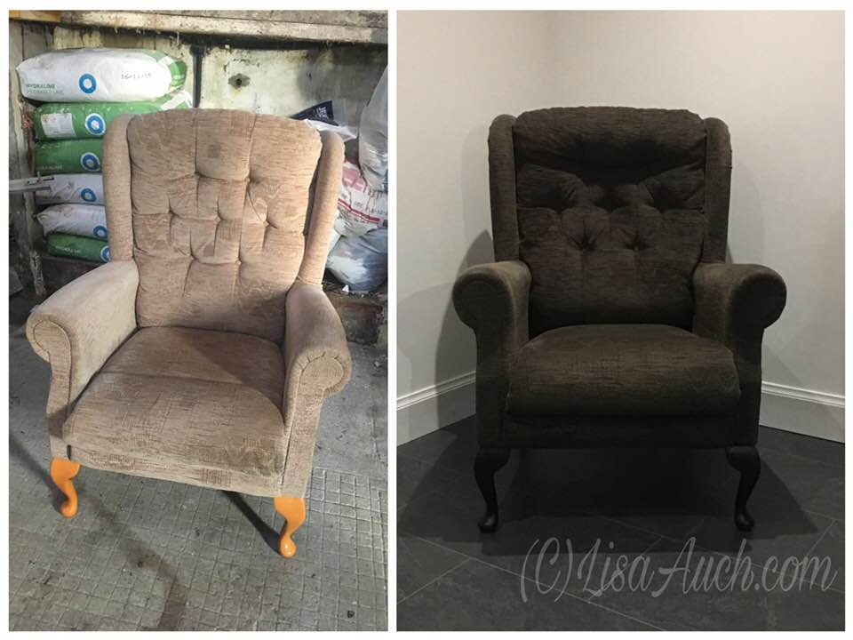 how to dye a sofa-armchair- upcycle