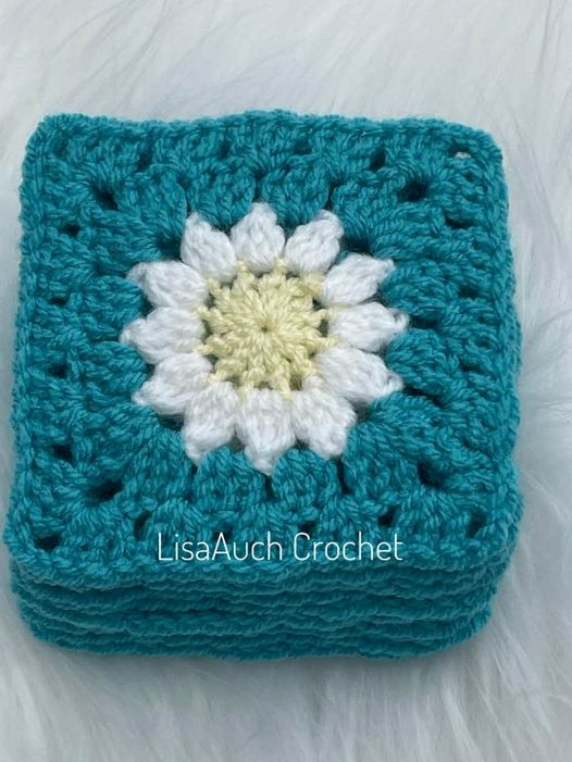 Daisy flower center granny Square Daisy Flower crochet granny Square Pattern